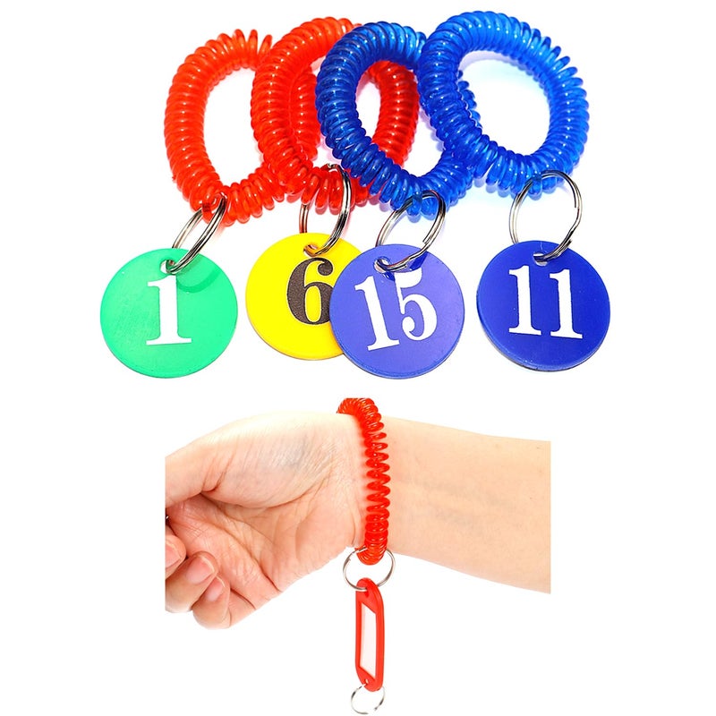 HAMIYELL Pack of 36 Colorful Spring Spiral Wrist Coil Key Chain, Wristband Key Ring (Red) - Image 5